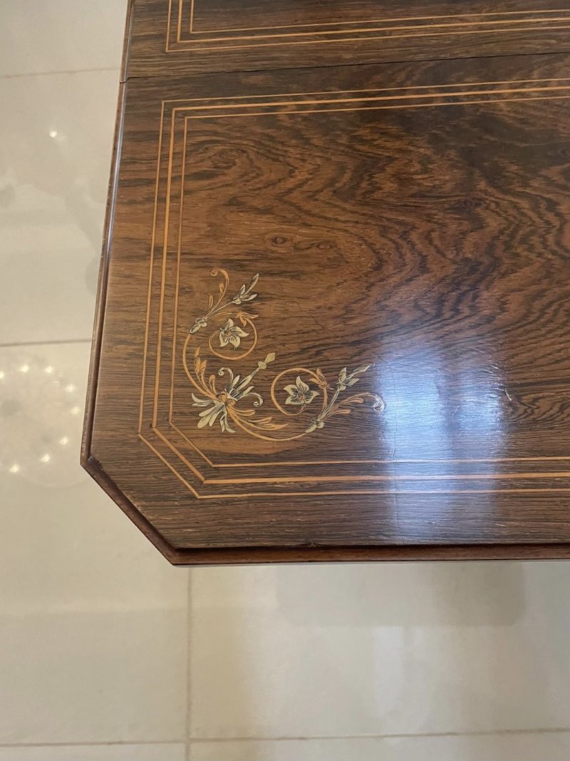 Outstanding Quality Antique Victorian Rosewood Inlaid Centre Table - Image 17